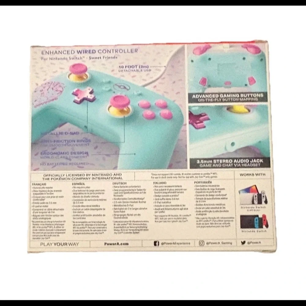 PowerA Enhanced Wired Controller for Nintendo Switch - Pokémon: Sweet Friends